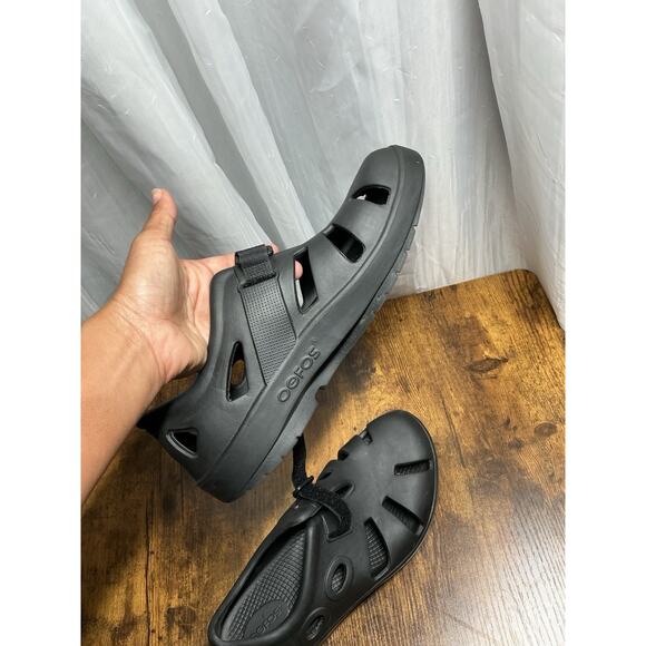 OOFOS Oocandoo Recovery Sandals Black Unisex Men's 8/Women's 10/ EUR 41 - Picture 9 of 11